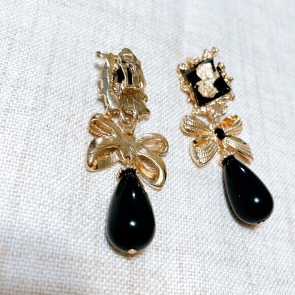 Bow dangle earrings N189 - Picture 6 of 6